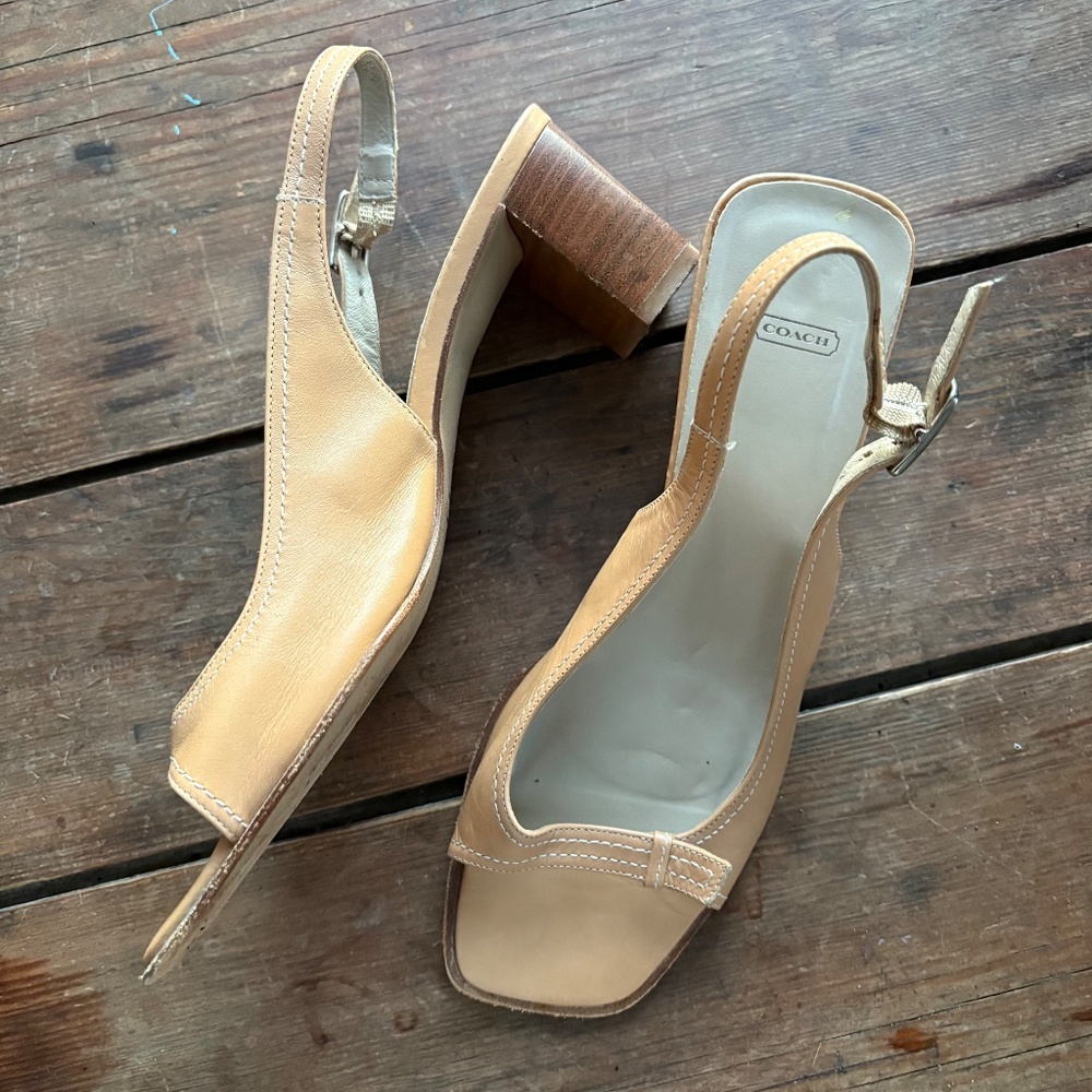 Coach Square Toe Sling Back Sandals - Picture 11 of 11